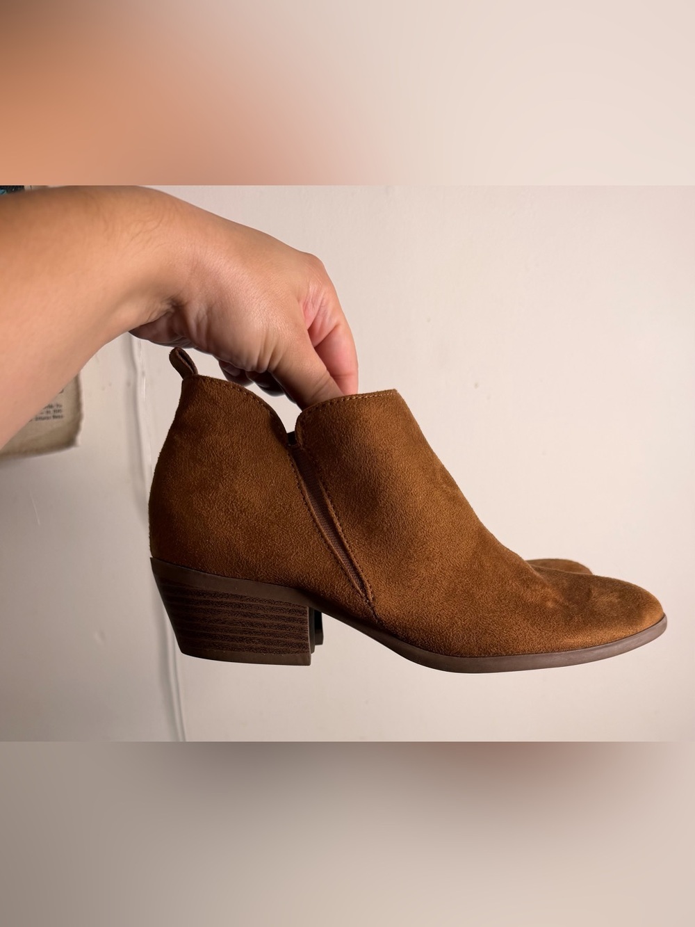 American Eagle Outfitters Tan Faux Suede Ankle Booties